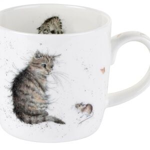 Cat and Mouse White Mug